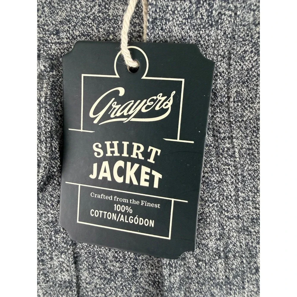 Grayers Heavyweight Shirt Jacket Men's Médium All‎  Finest Cotton Gray NWT